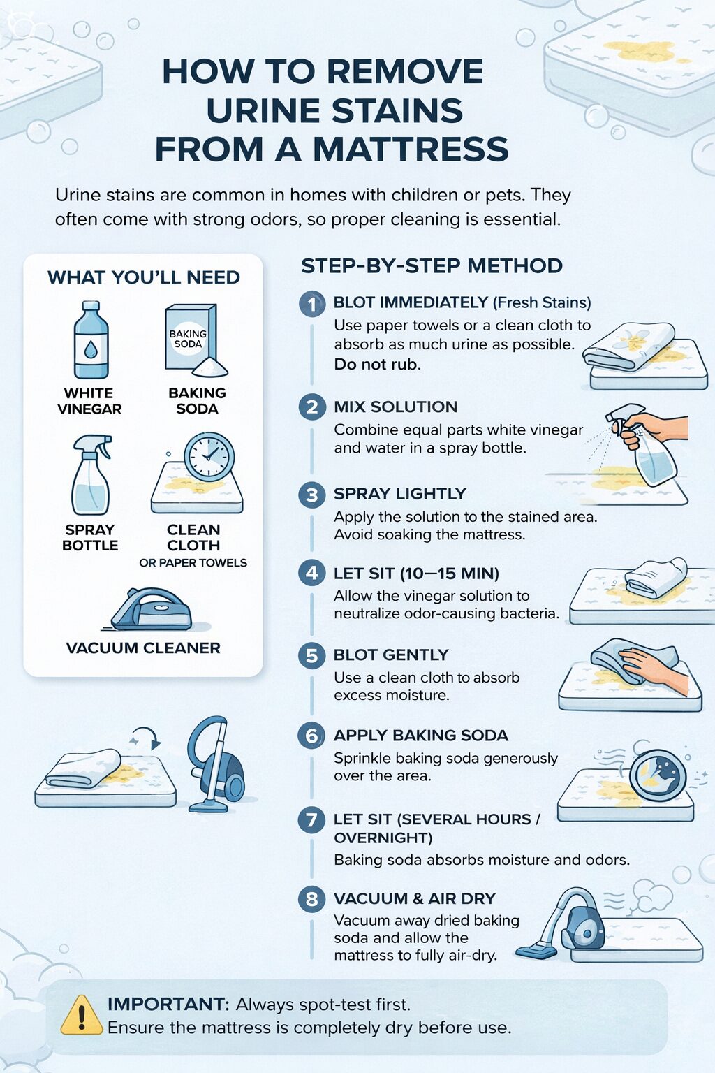 Remove Urine Stains from a Mattress