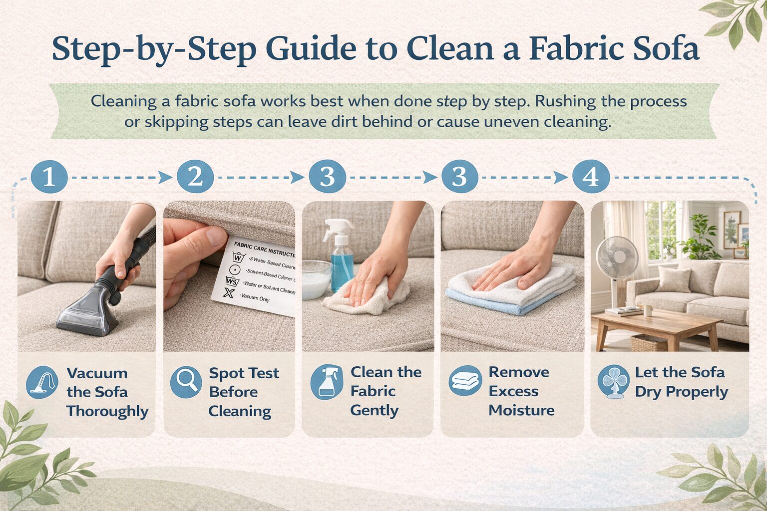 Step-by-Step Guide to Clean a Fabric Sofa