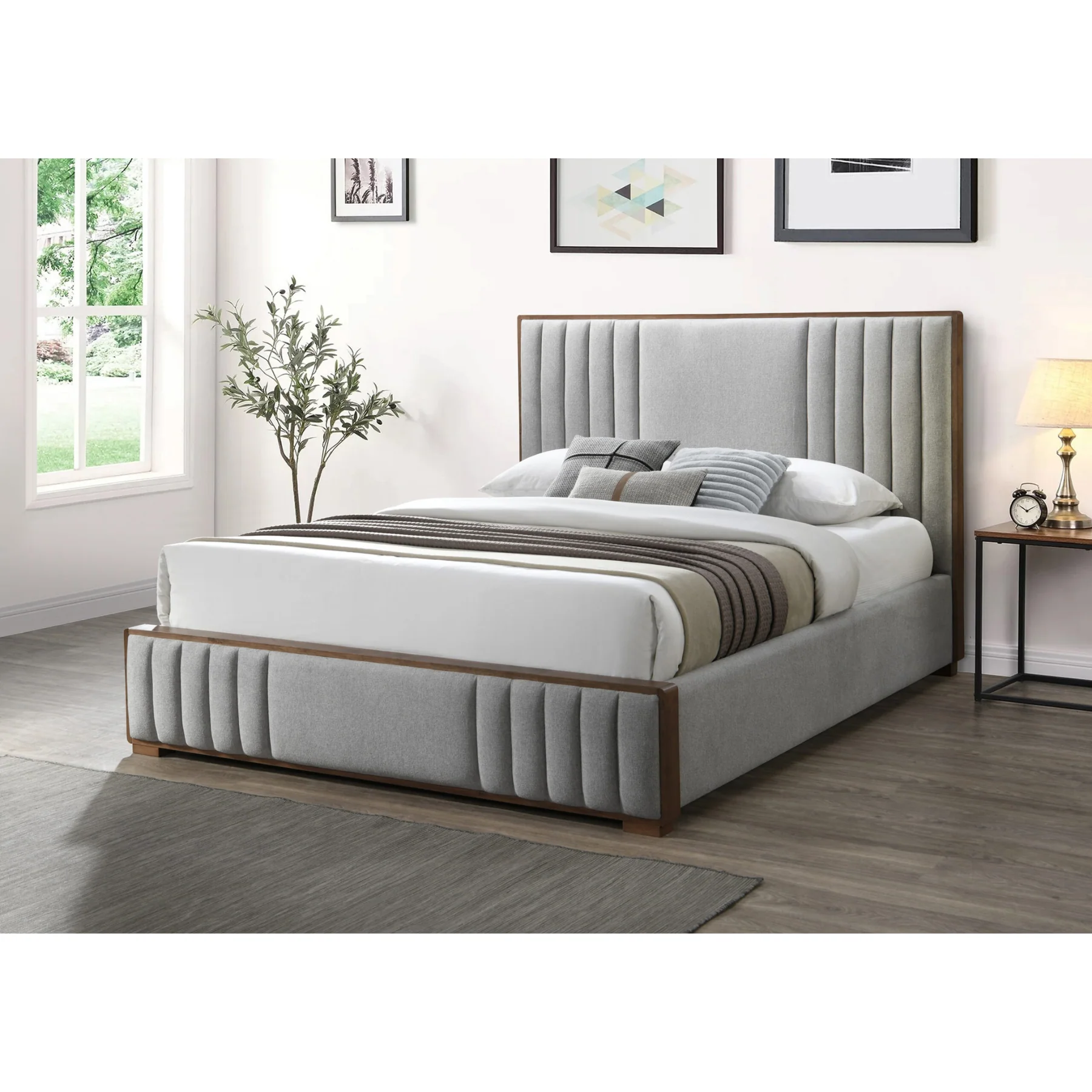 Luxury Fabric Bed Frame Wooden Border - Image 2