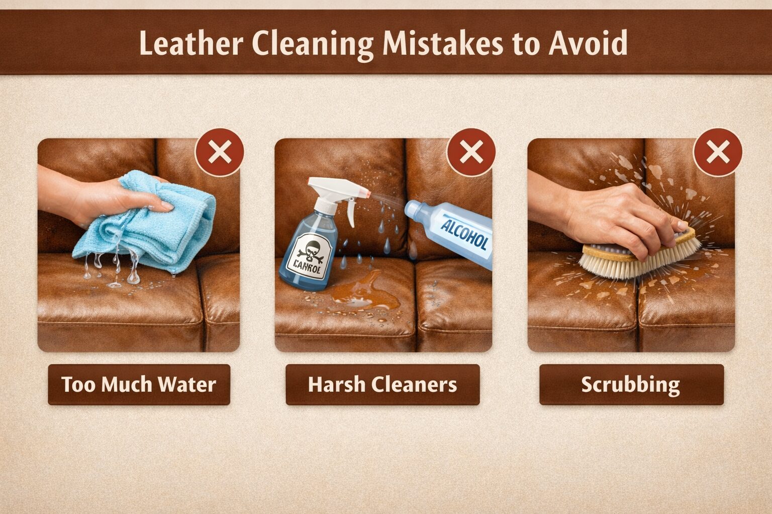 Mistakes to Avoid When Cleaning Leather Sofas