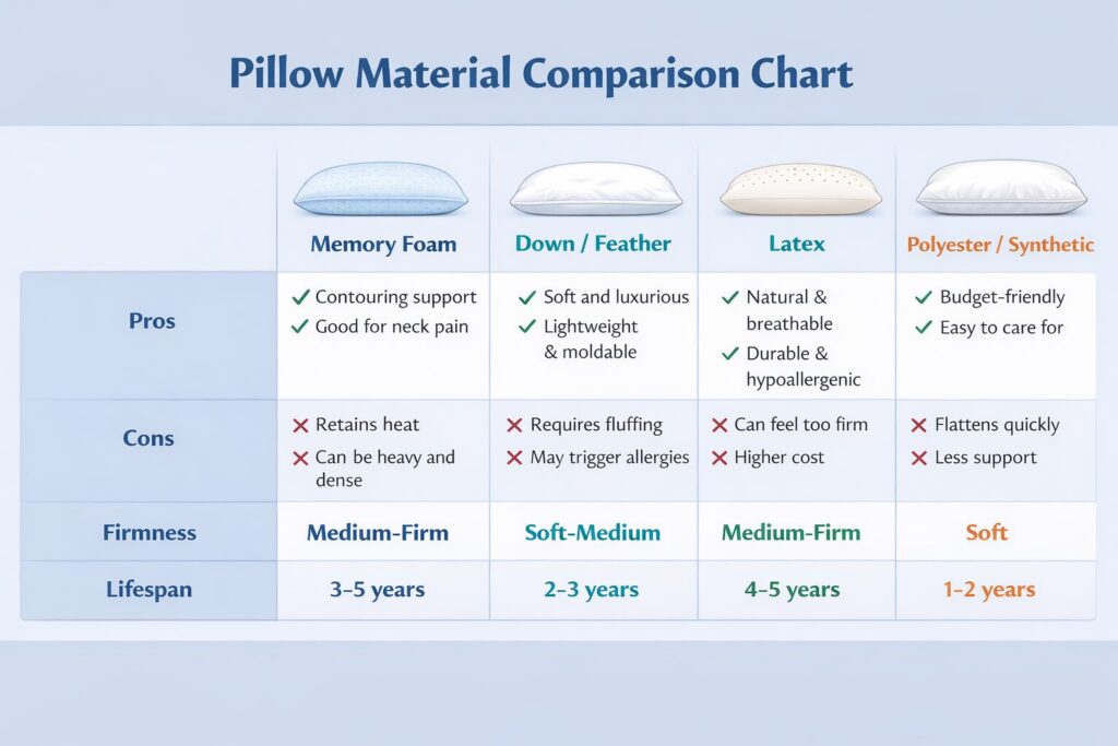 Types of Pillows