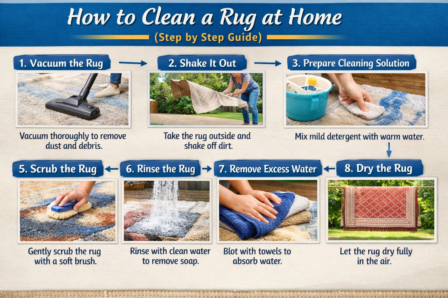 how to clean a rug at home