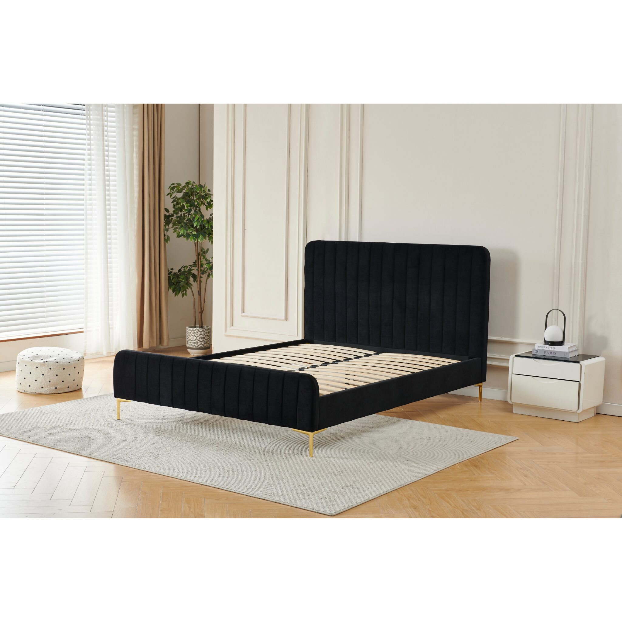 Rara Black Velvet Bed Frame Double - Image 5