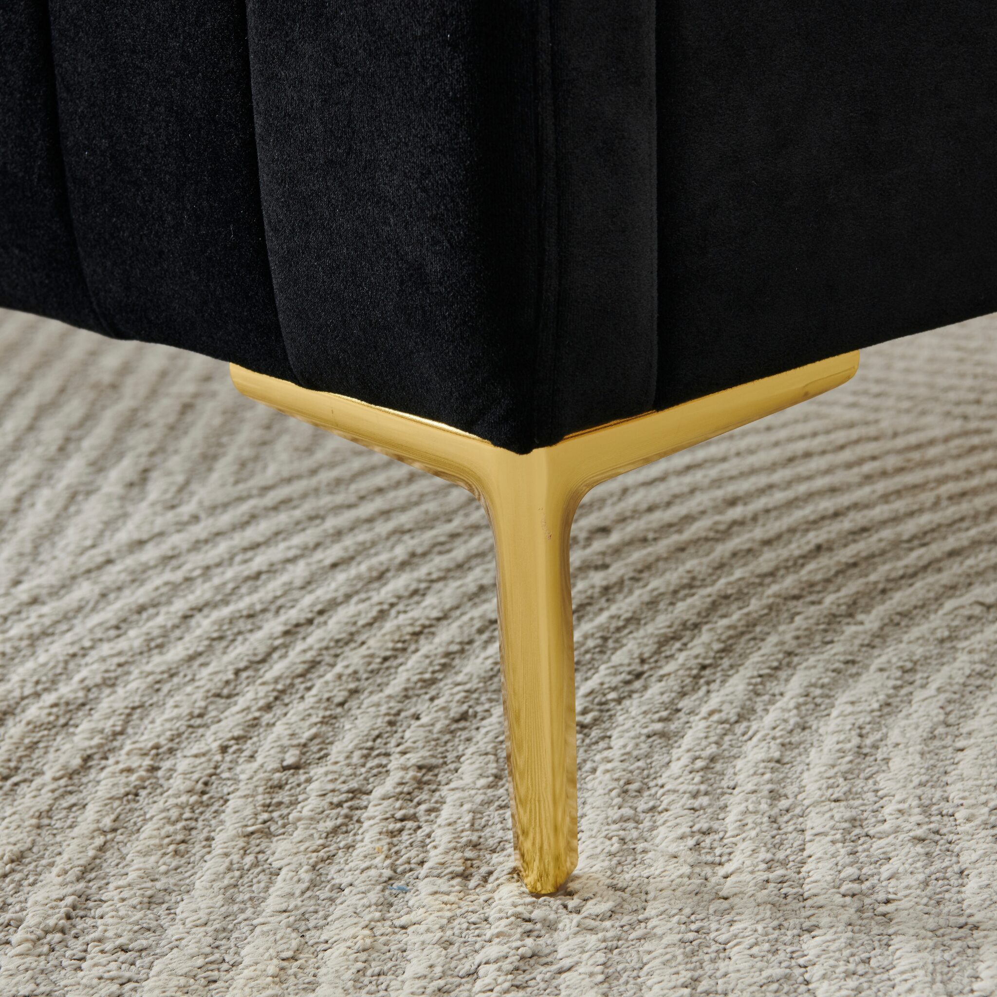 Rara Black Velvet Bed Frame Double - Image 4