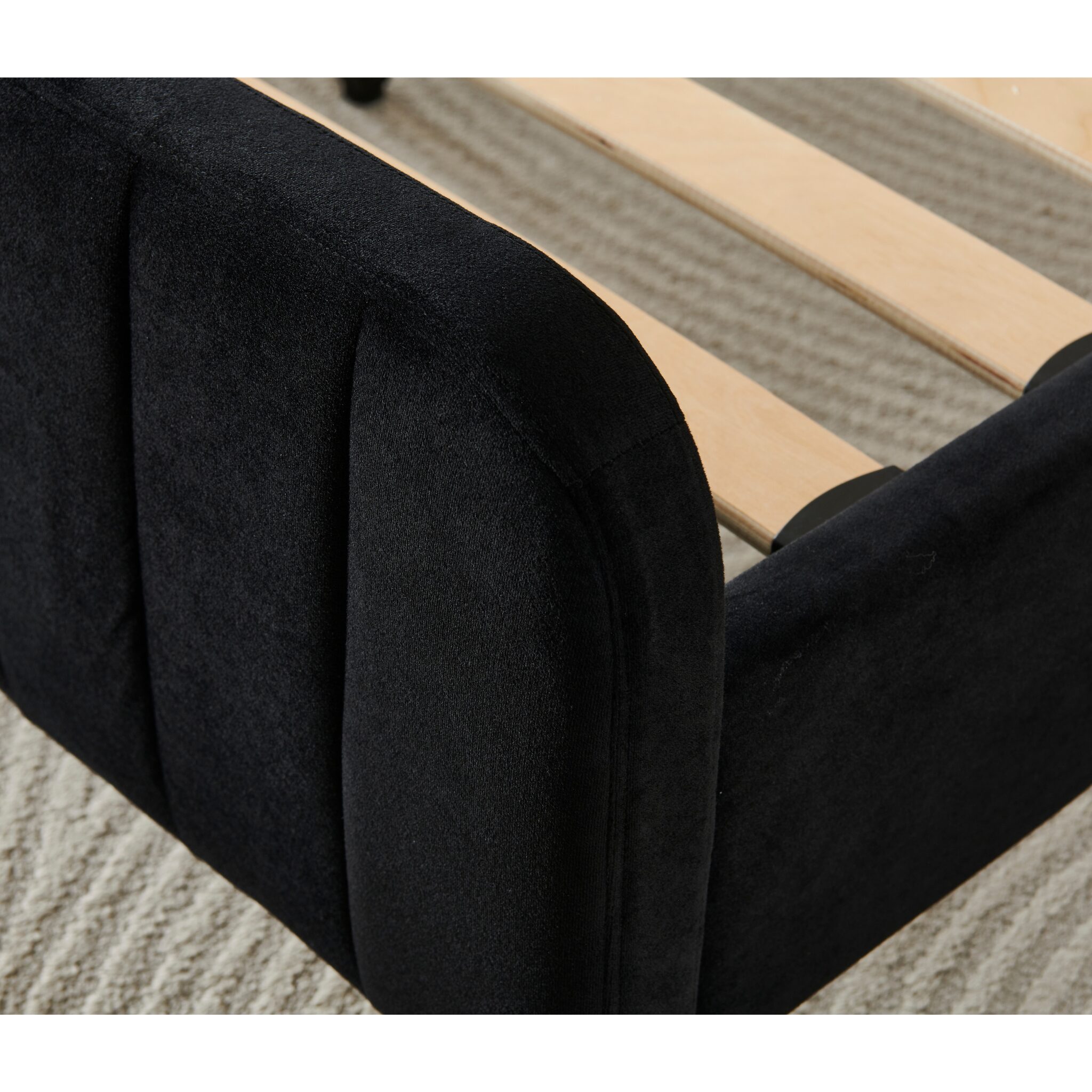 Rara Black Velvet Bed Frame Double - Image 3