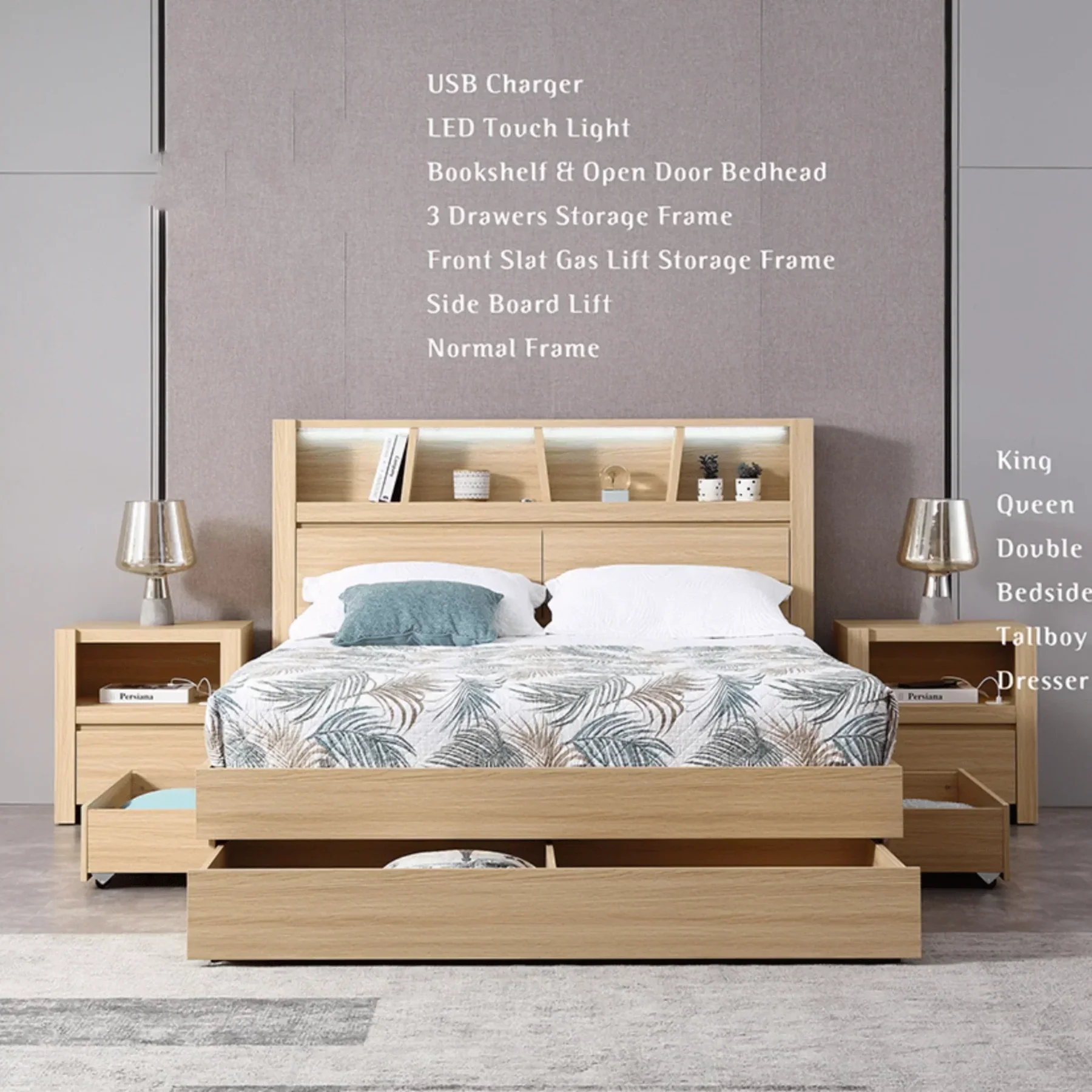 Hamilton Timber Double Bed Frame - Image 2