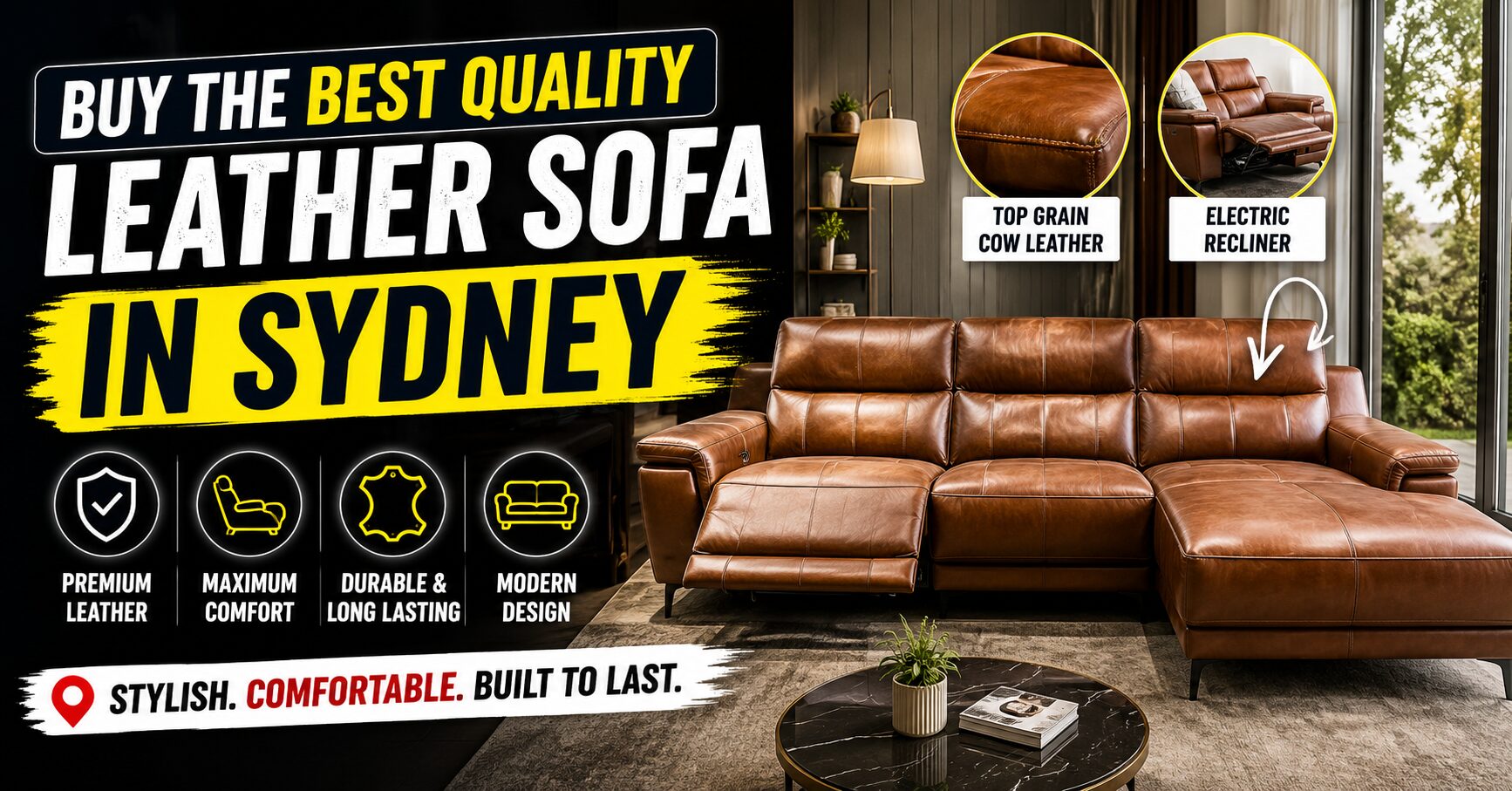 Buy the Best Quality Leather Sofa in Sydney