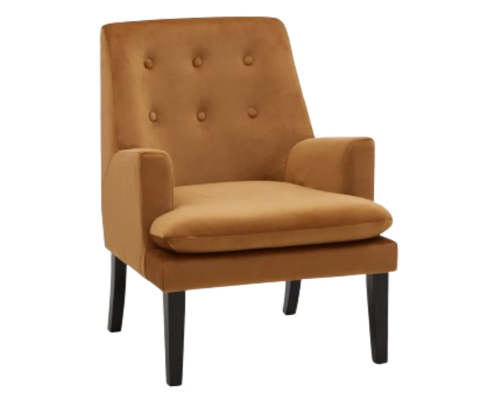 Ophelia Velvet Armchair Brown - Image 2