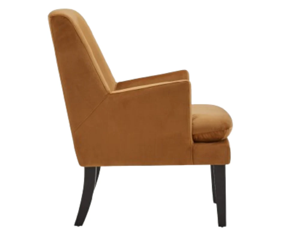 Ophelia Velvet Armchair Brown - Image 4