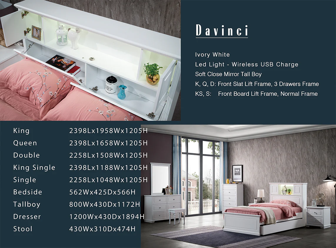Venice Ivory 4 Piece Bedroom Suite - Image 2