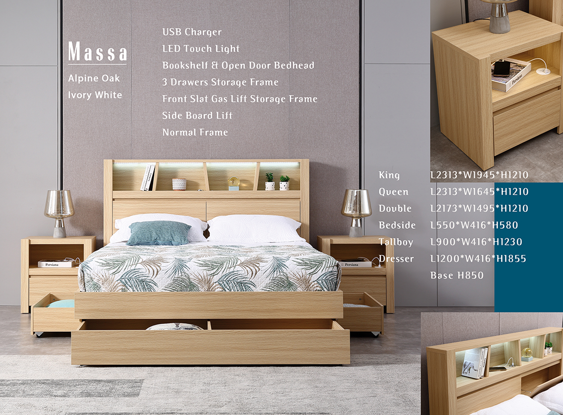Hamilton Timber 4 Piece Bedroom Suite - Image 2