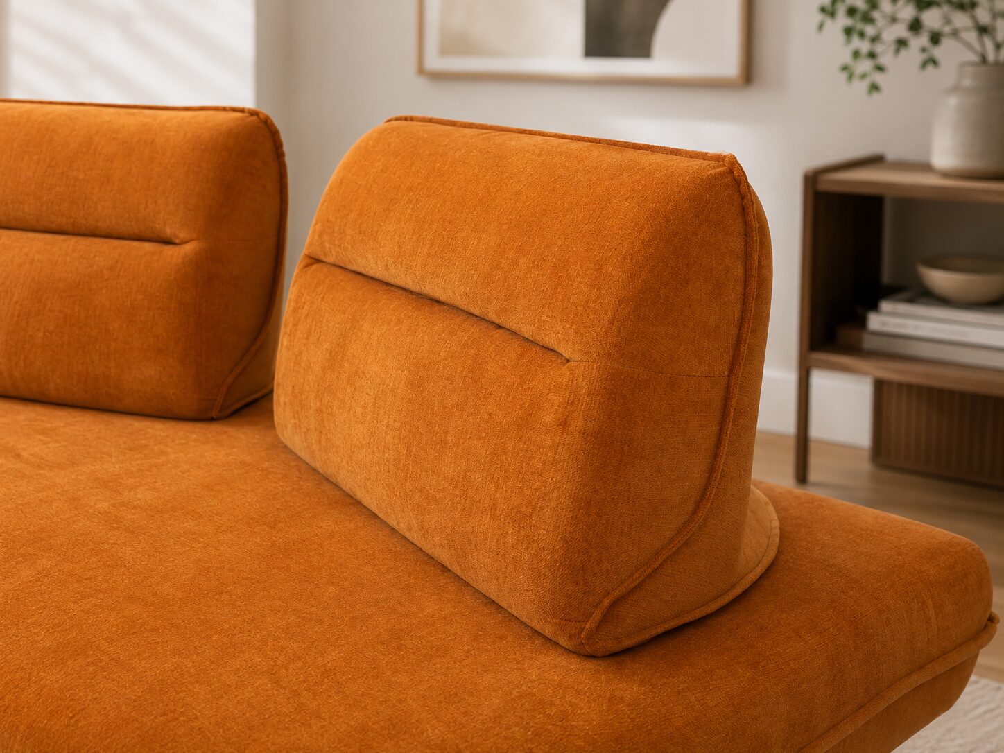 Arlo Sectional Sofa with Removable Backrest – Orange - Image 6