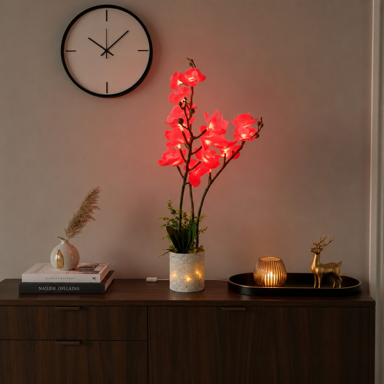 Crimson Bloom Orchid Lamp - Image 2