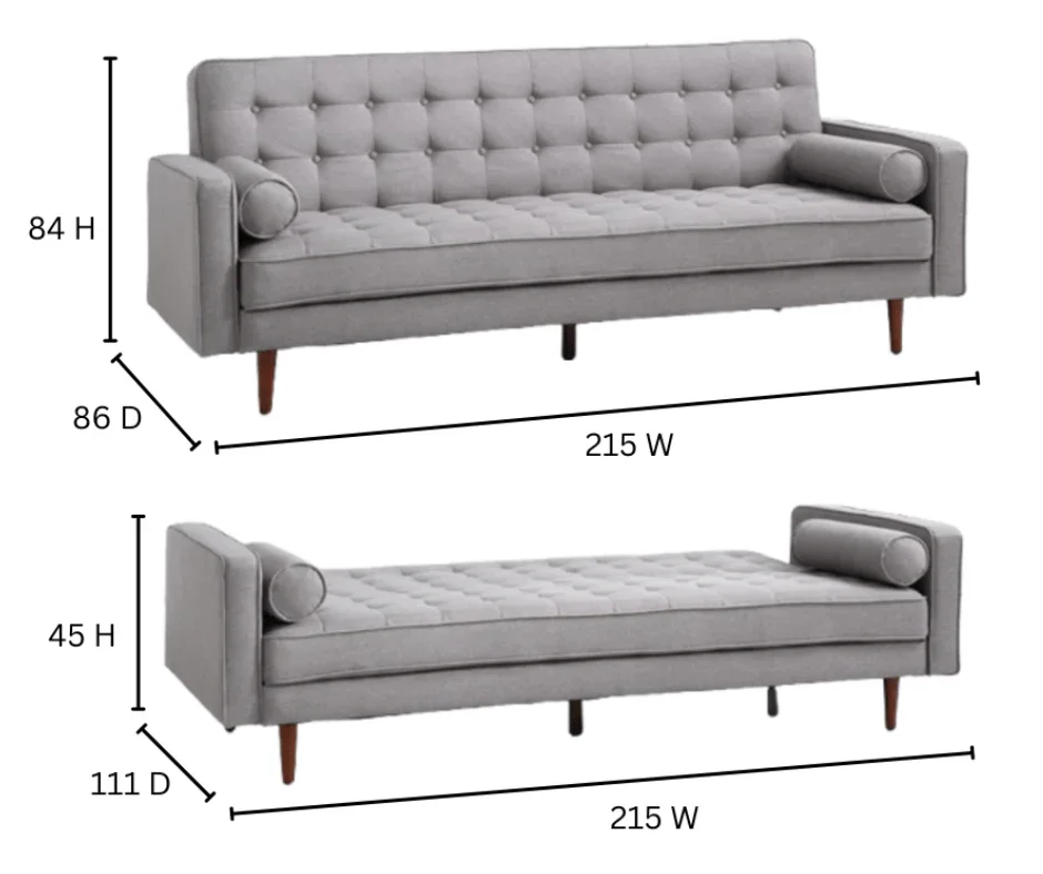 Grey Sofia 3 Seater Sofa Bed - Image 11