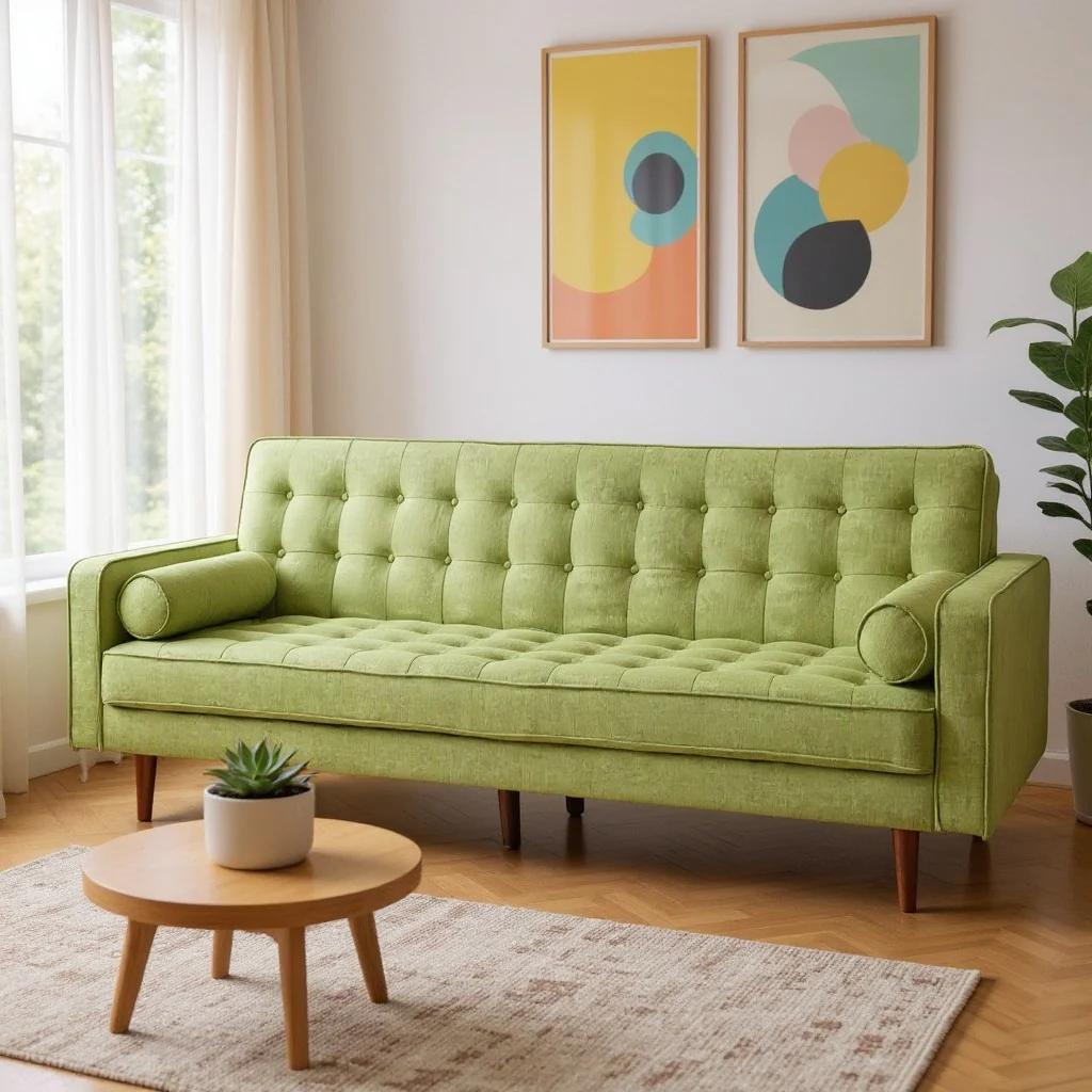 Green Sofia 3 Seater Sofa Bed