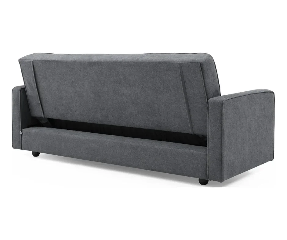 Junny 3 Seater Sofa Bed - Dark Grey - Image 4