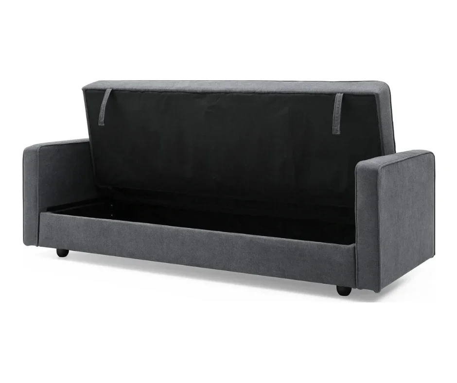 Junny 3 Seater Sofa Bed - Dark Grey - Image 5