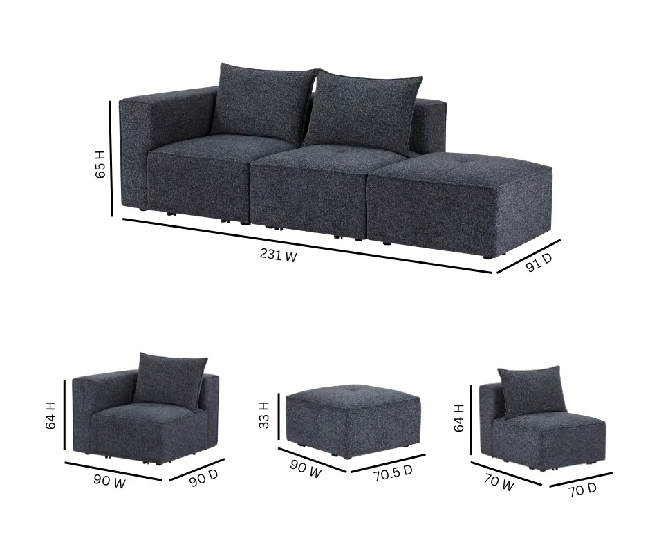 Monaco Modular Sofa – 3 Pieces - Image 5