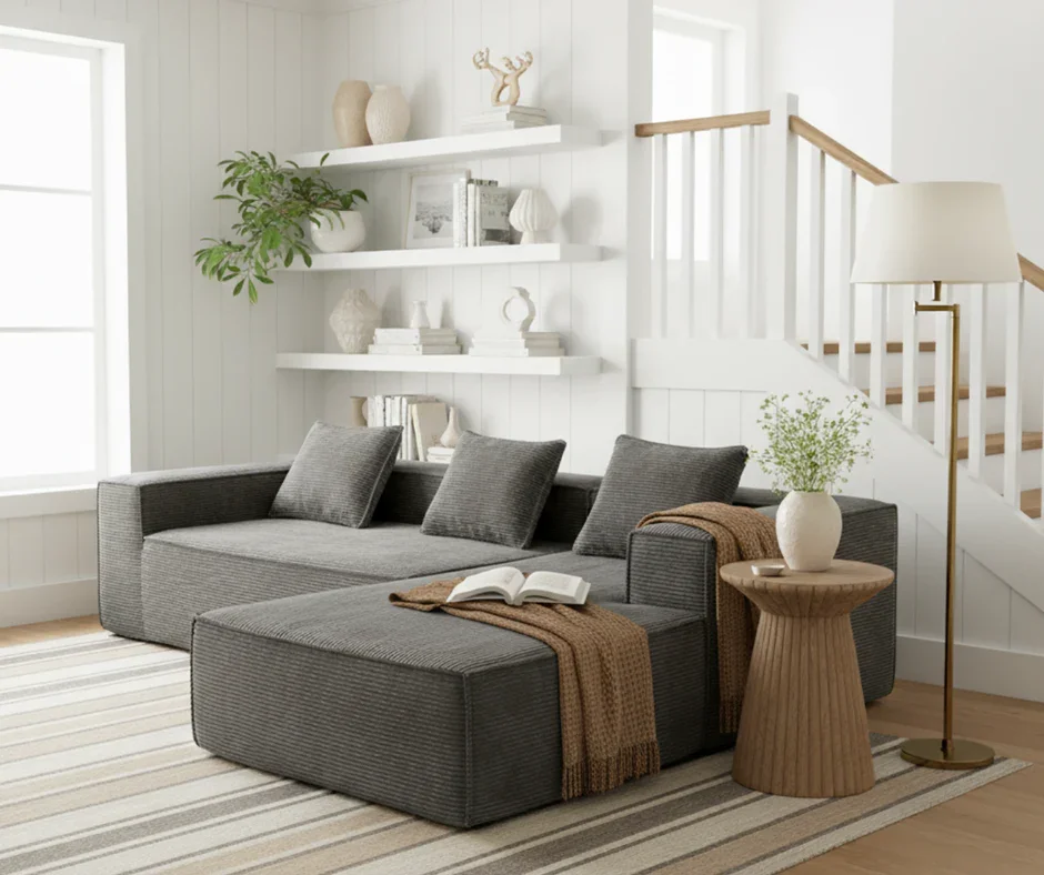 Mira L Shape Sofa – Grey - Image 5