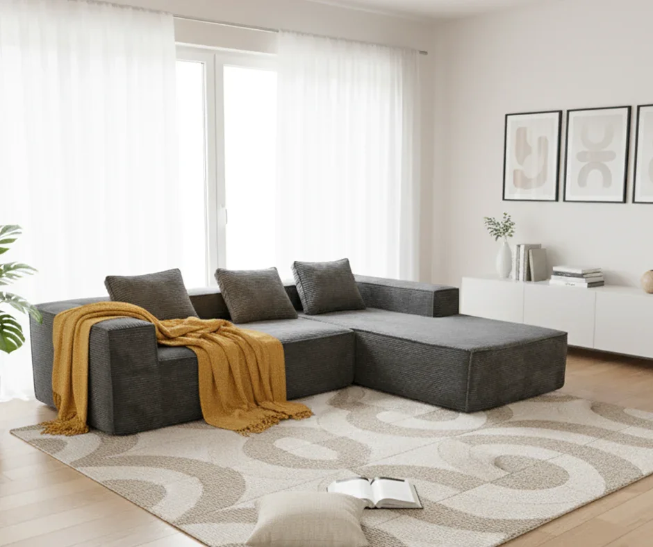 Mira L Shape Sofa – Grey - Image 4