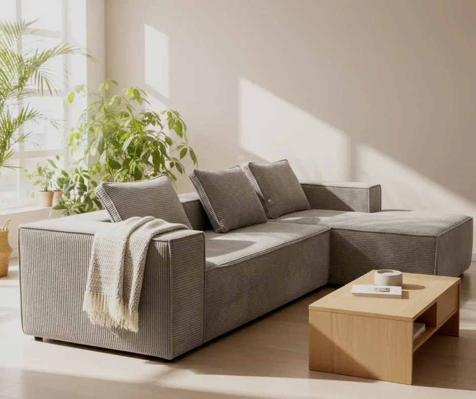 Mira L Shape Sofa – Grey - Image 2