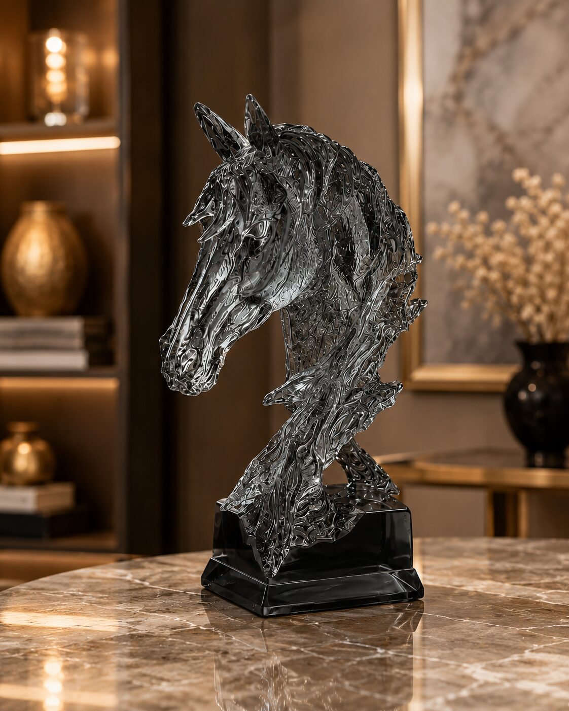 Royal Gallop Acrylic Horse Sculpture - Image 3
