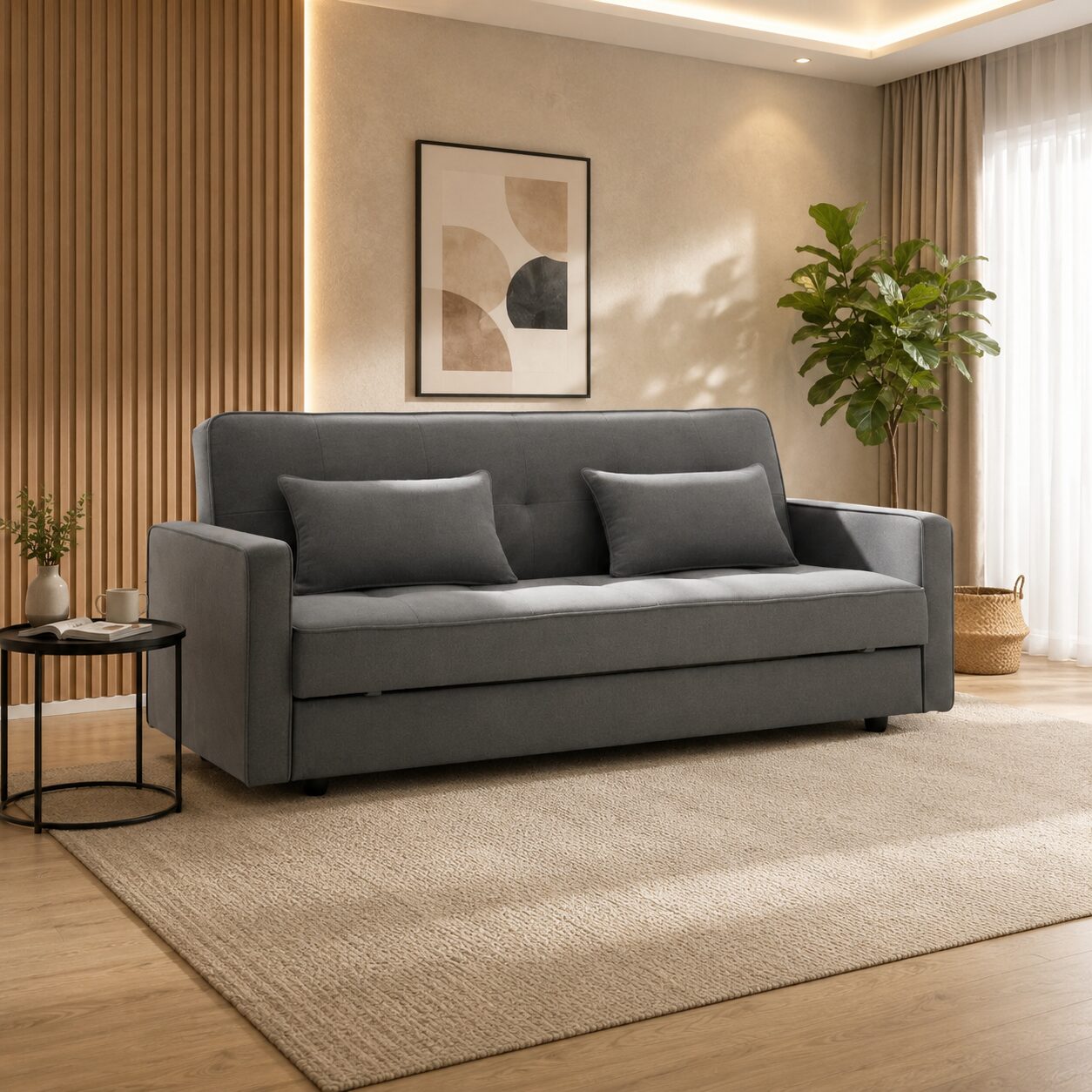 Junny 3 Seater Sofa Bed - Dark Grey