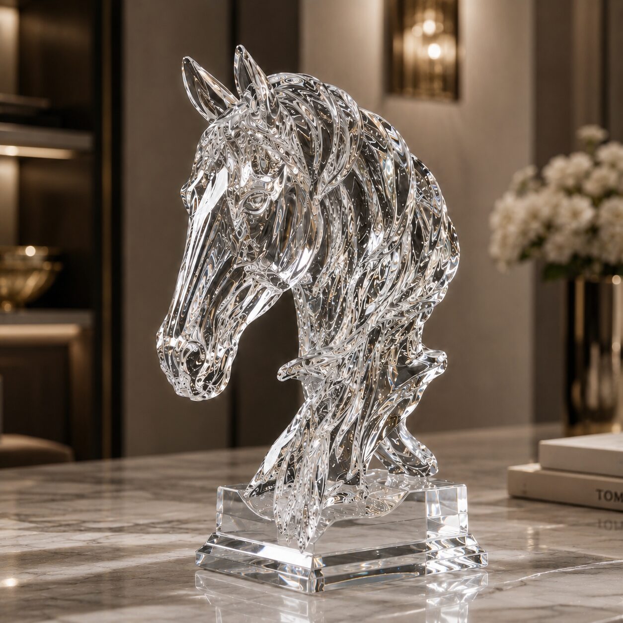 Royal Gallop Acrylic Horse Sculpture