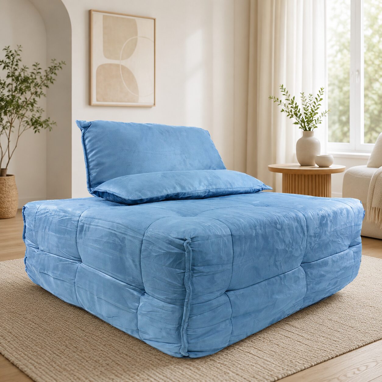 Nola Single Modular Sofa Chair – Light Blue