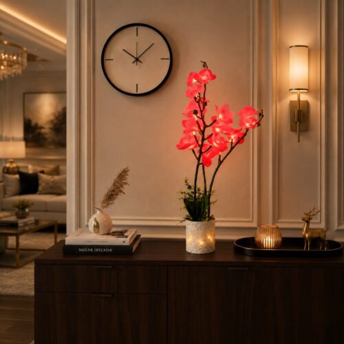 Crimson Bloom Orchid Lamp
