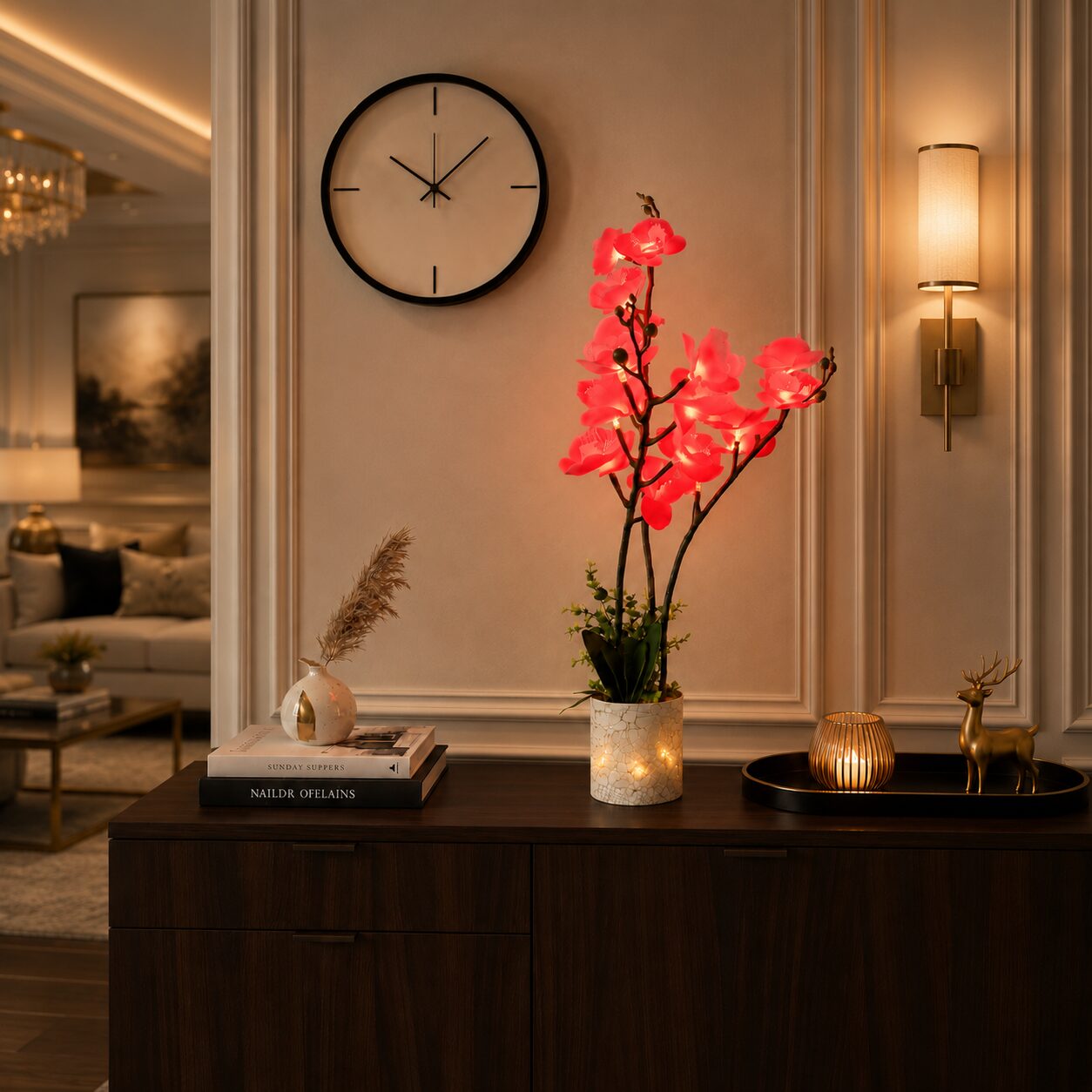 Crimson Bloom Orchid Lamp