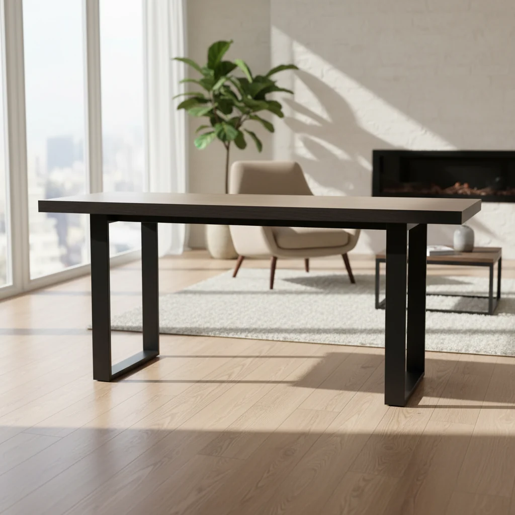 Kova 1800 Modern Dining Table – Natural Oak & Black - Image 3
