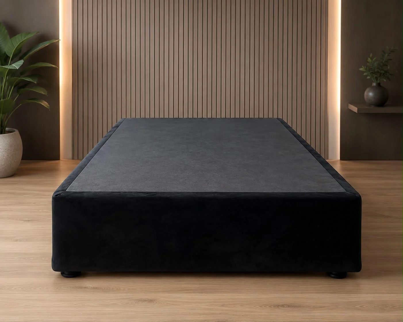 Orion Solid Timber Slat Ensemble Bed Base – Black Velvet - Image 3