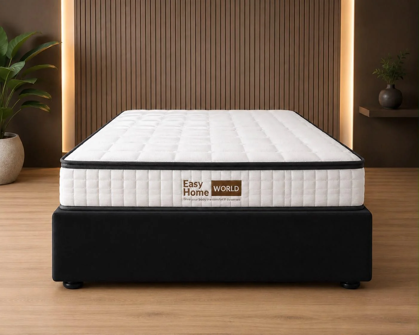 Orion Solid Timber Slat Ensemble Bed Base – Black Velvet - Image 2