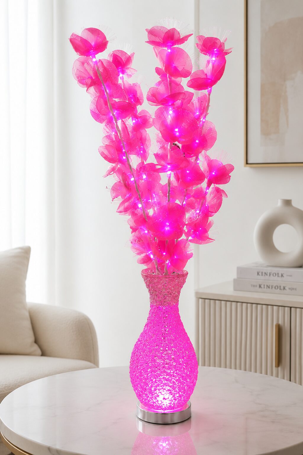 Pink Blossom LED Flower Vase Lamp