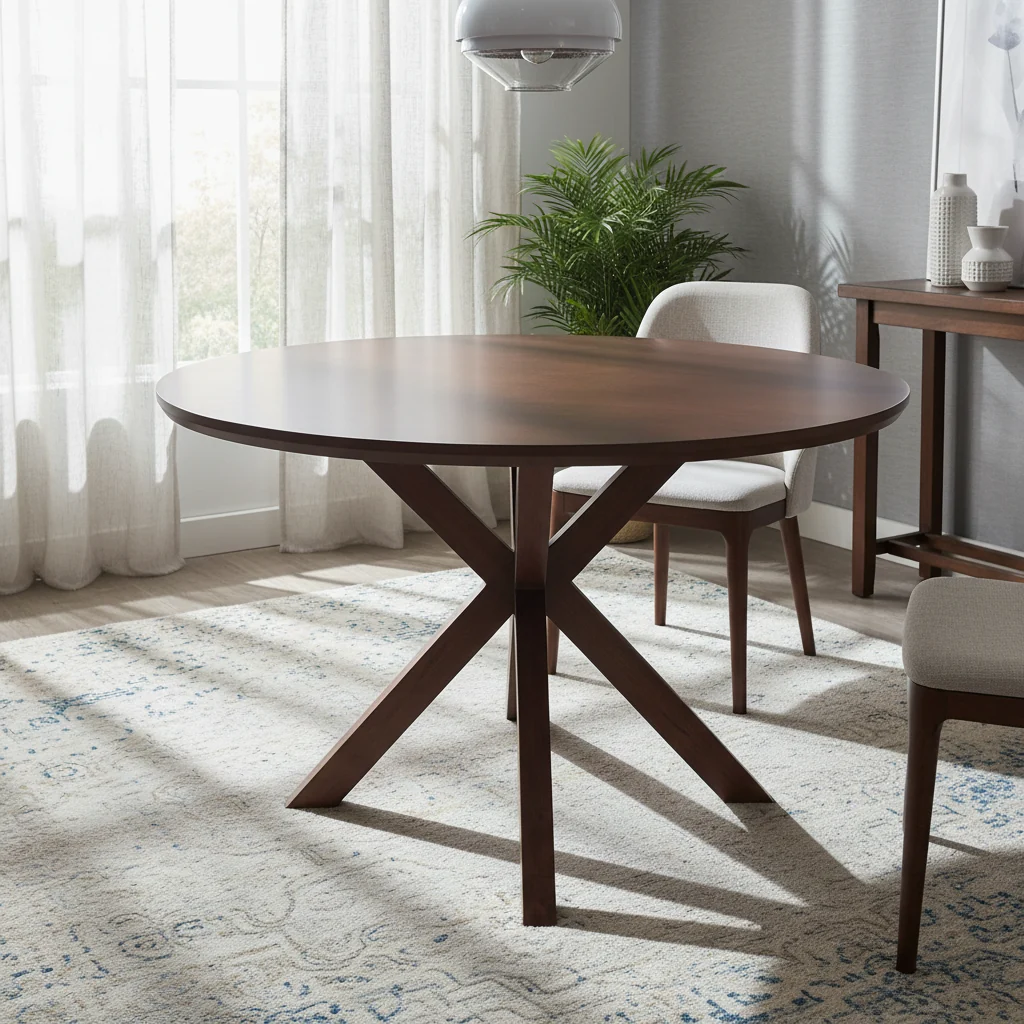 Mira Walnut Round Dining Table - Image 2