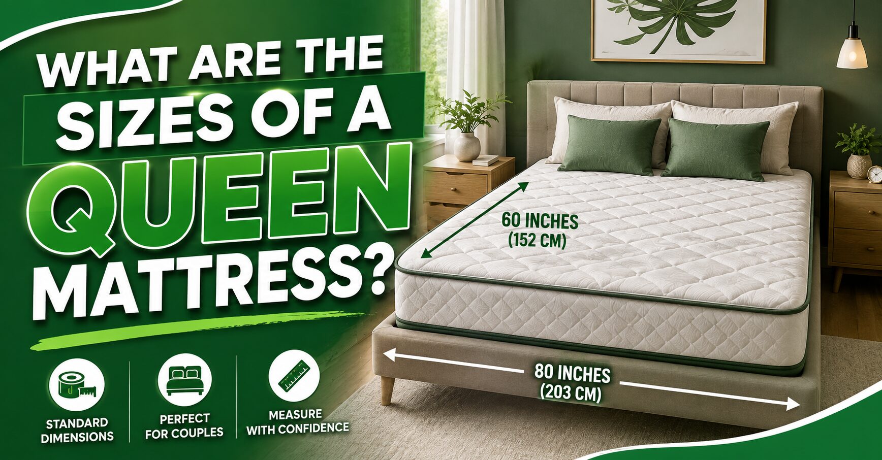What are the sizes of a queen mattress?